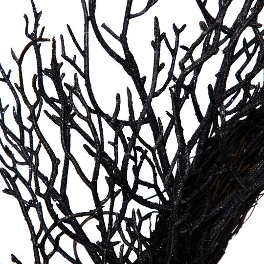 24" Black Halloween Twig Wreath